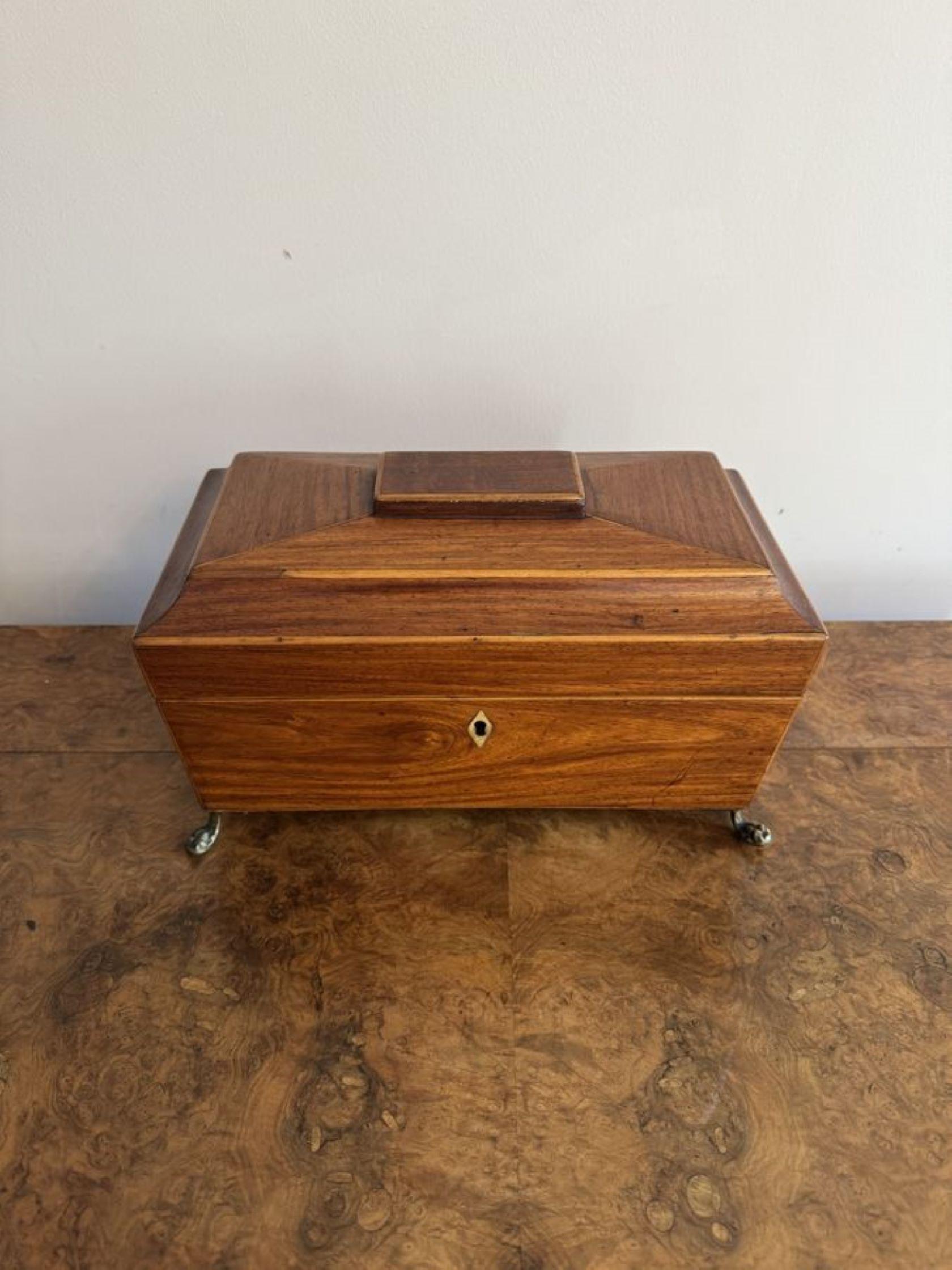 Fine quality antique George III tea caddy For Sale 2
