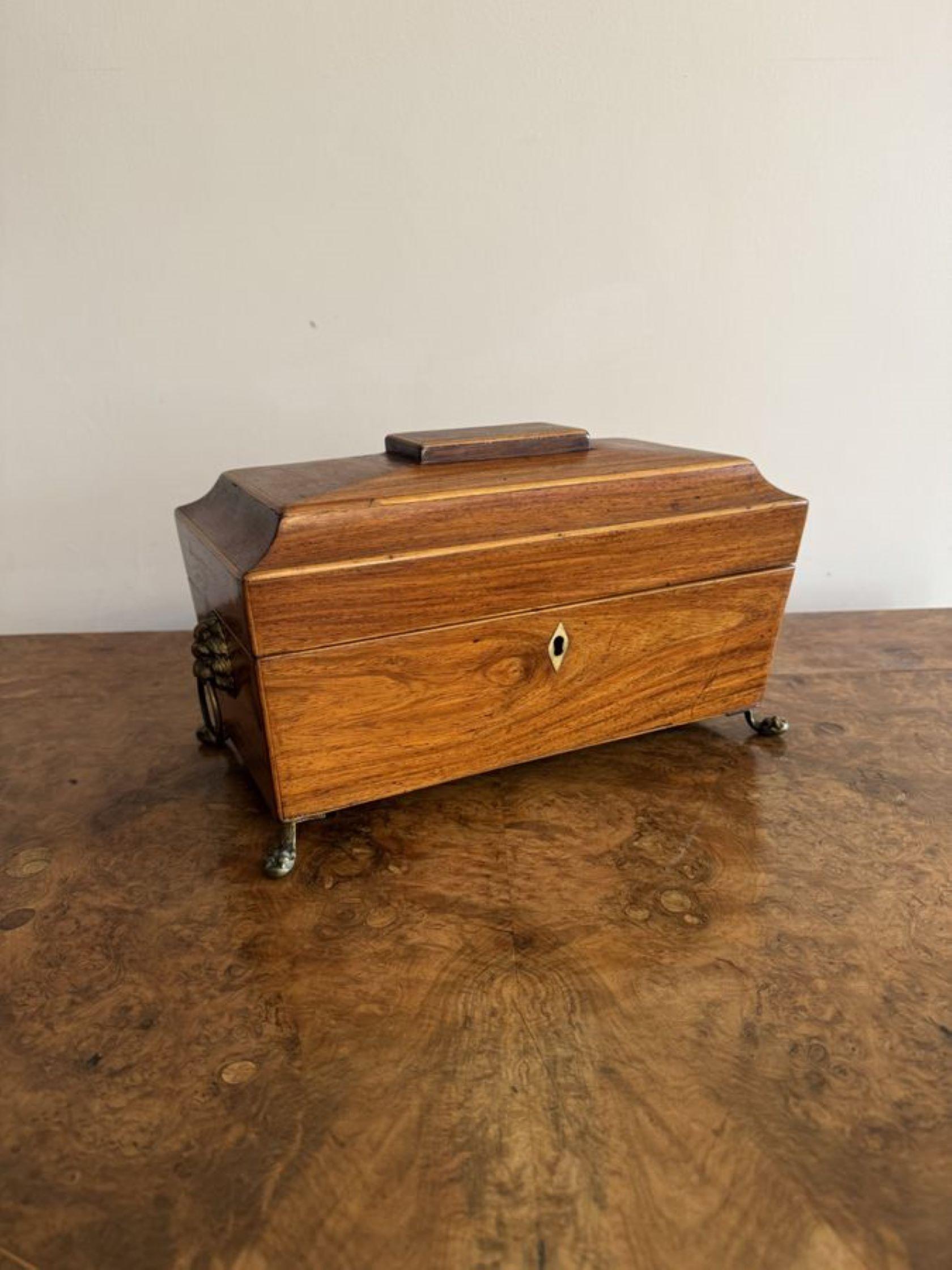 Fine quality antique George III tea caddy For Sale 3