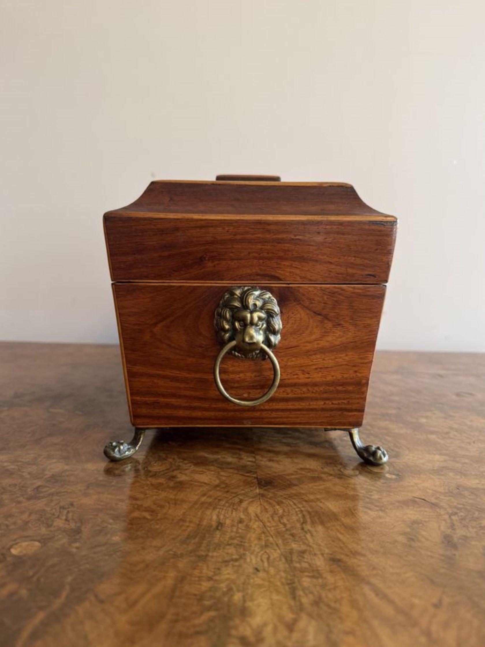 Fine quality antique George III tea caddy For Sale 4