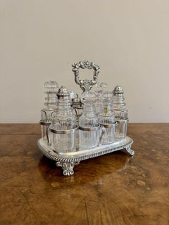 Fine quality antique Georgian seven bottle cruet set