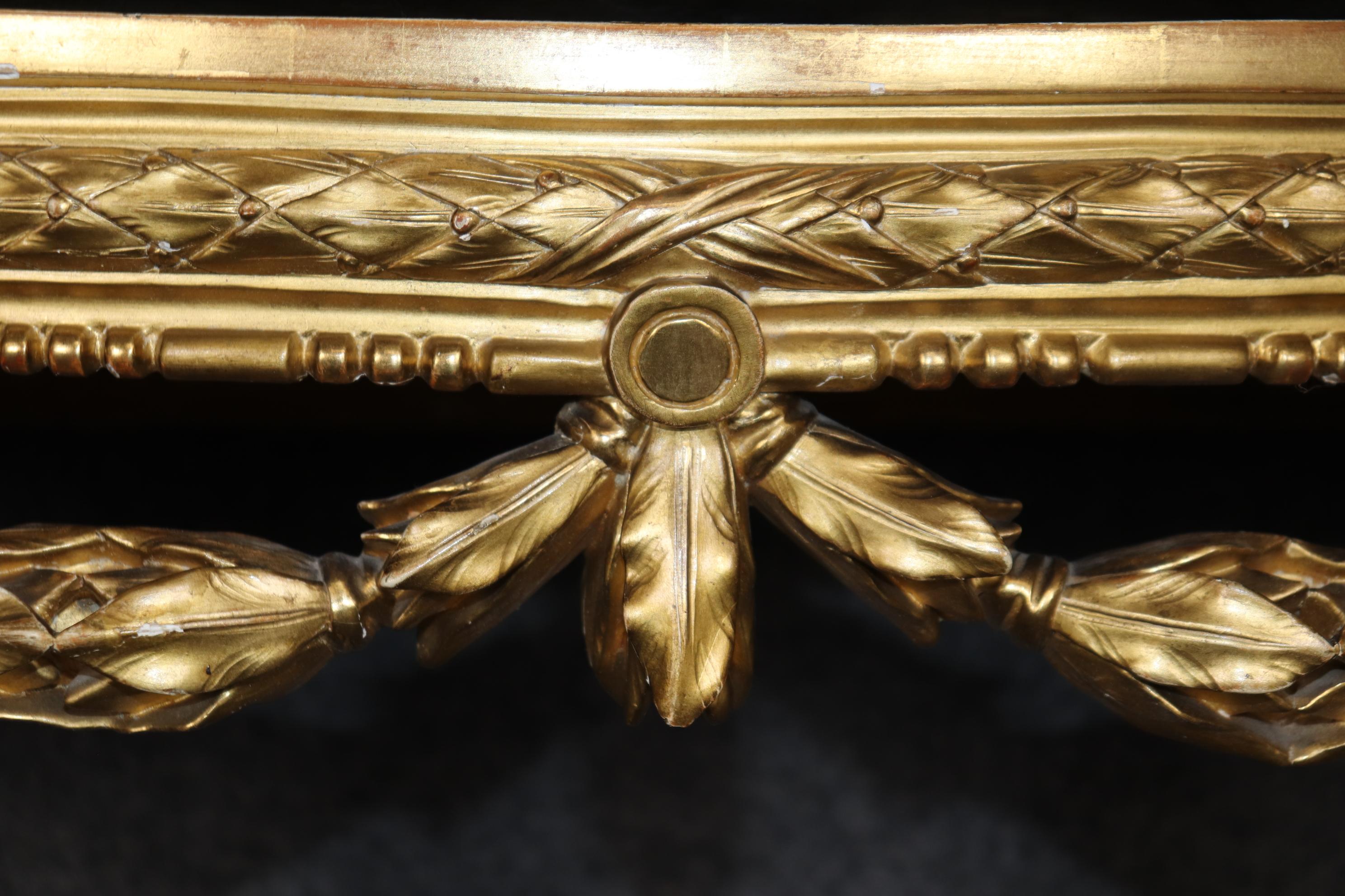 Console murale française ancienne dorée de style Louis XVI avec plateau en marbre rouge de qualité supérieure en vente 5