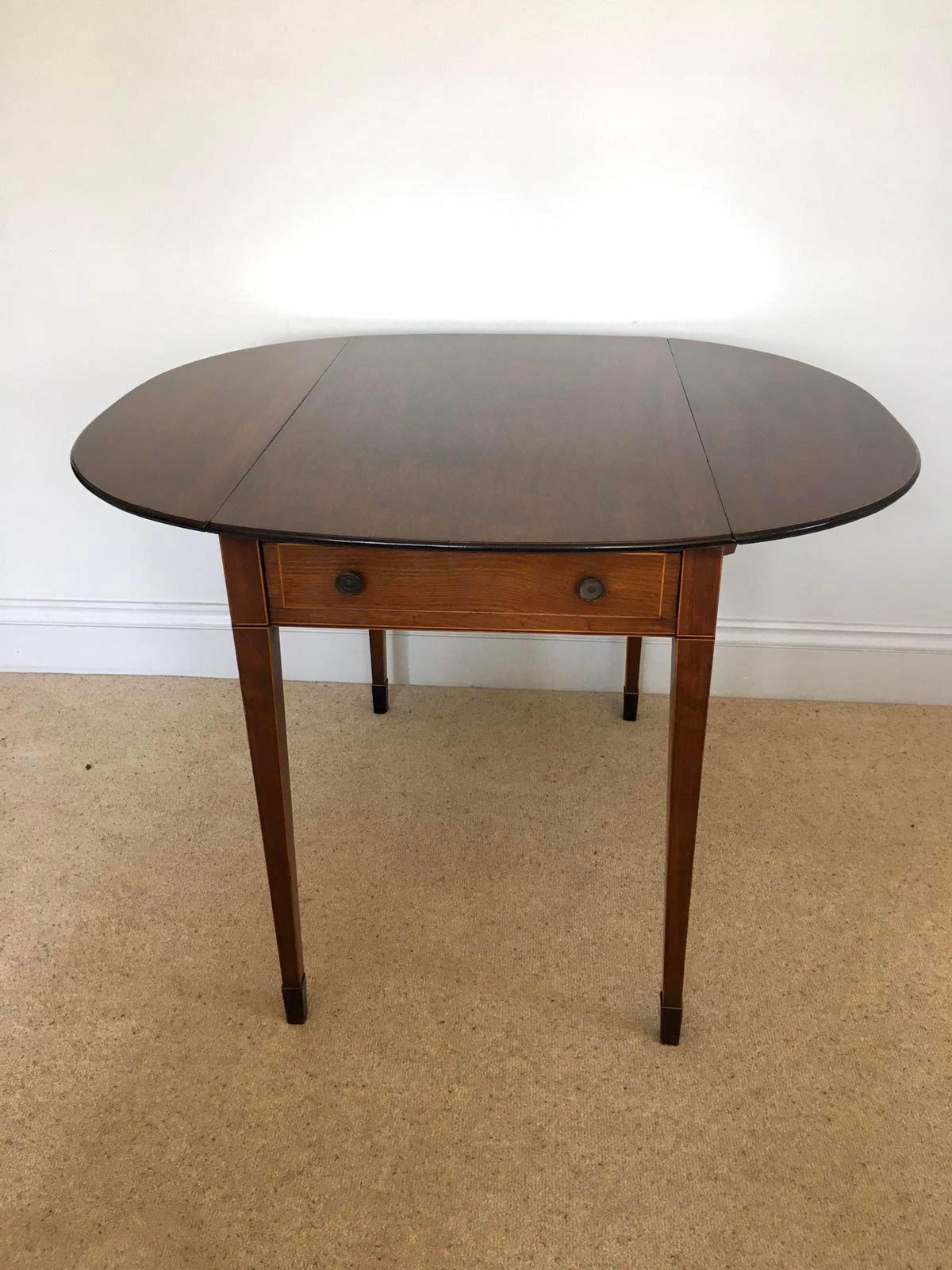 Fine Quality Antique Inlaid Mahogany Pembroke Table For Sale 5