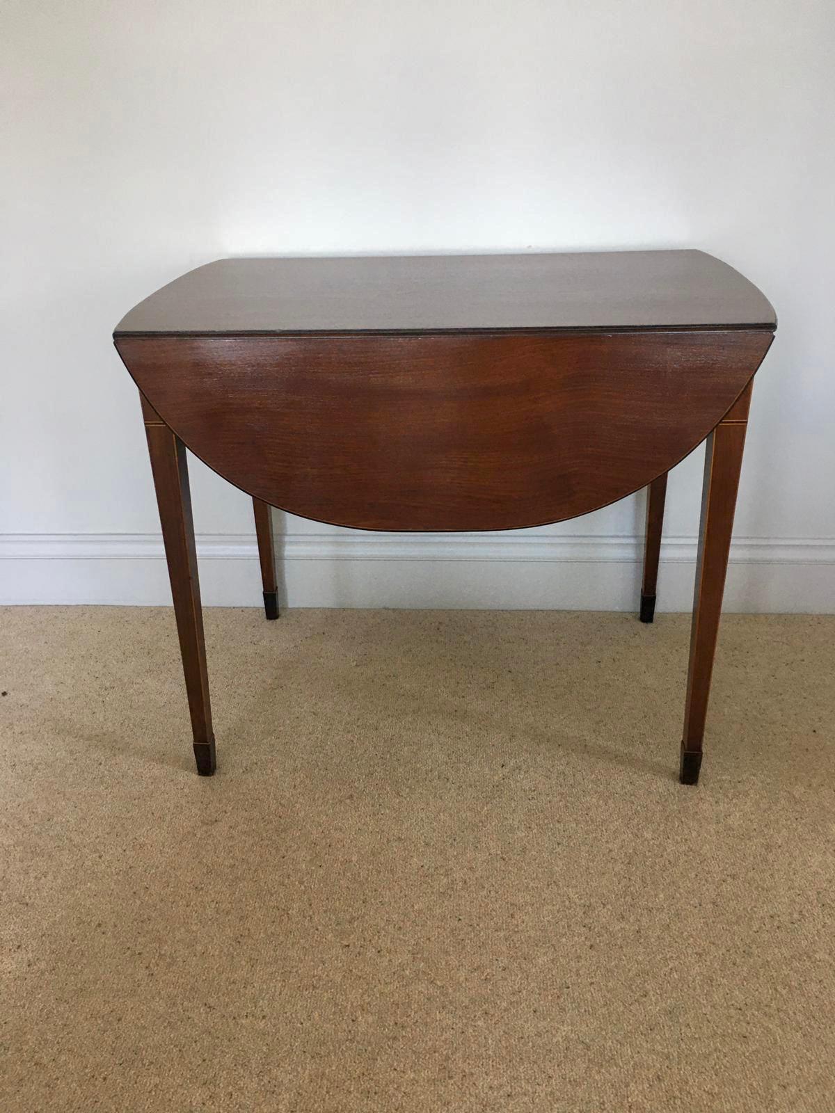 Fine Quality Antique Inlaid Mahogany Pembroke Table For Sale 6
