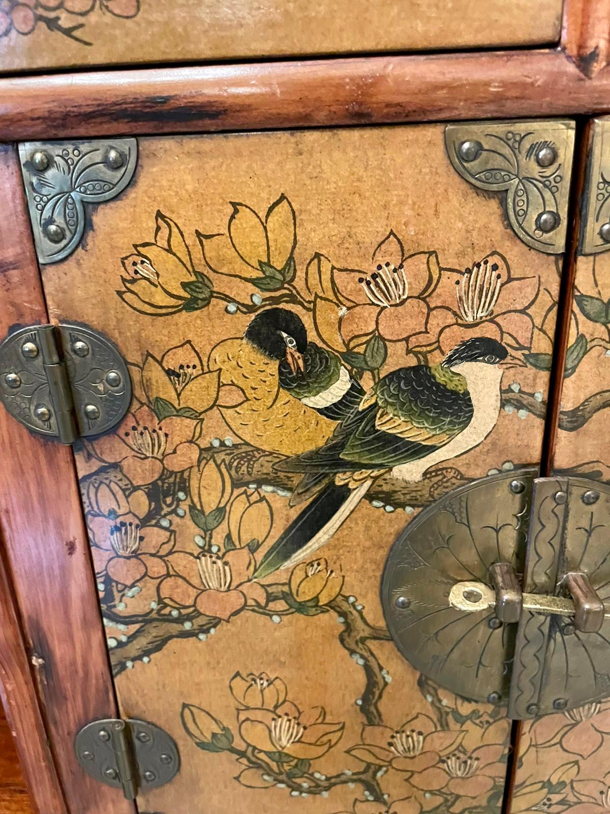 Fine Quality Antique Japanese Floral Decorated Table Cabinet 2