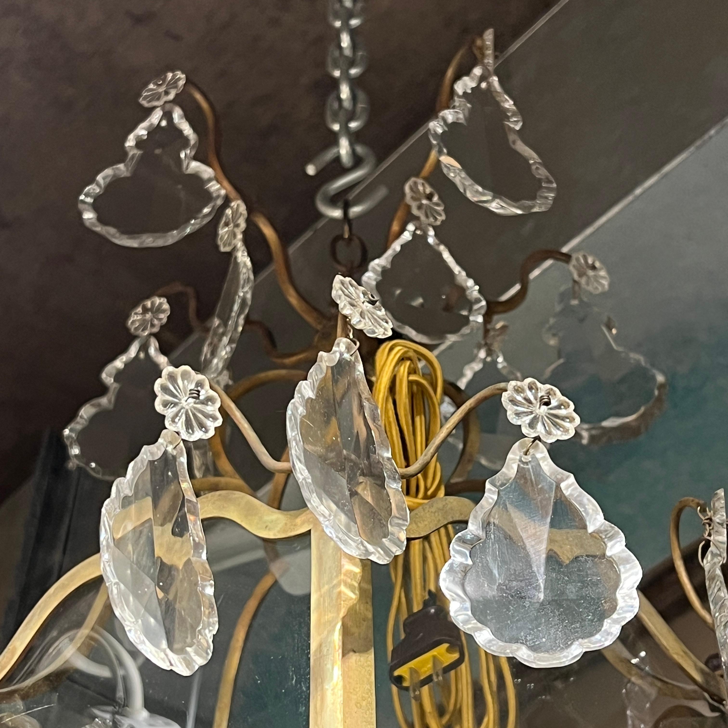 Laiton Belle qualité de style Louis XV antique  Lanterne à quatre lumières en vente