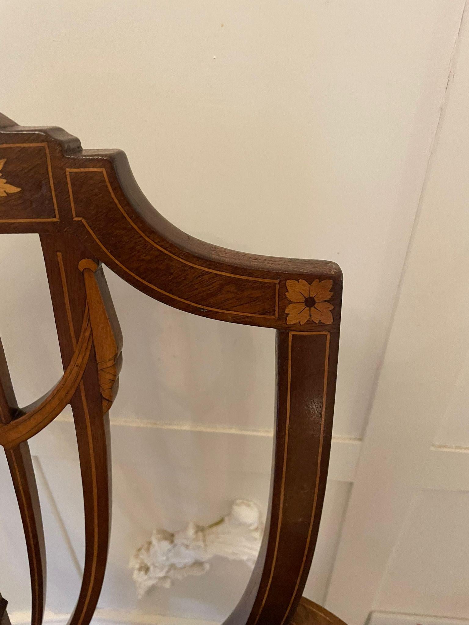 Fine Quality Antique Mahogany Inlaid Desk Chair For Sale 7