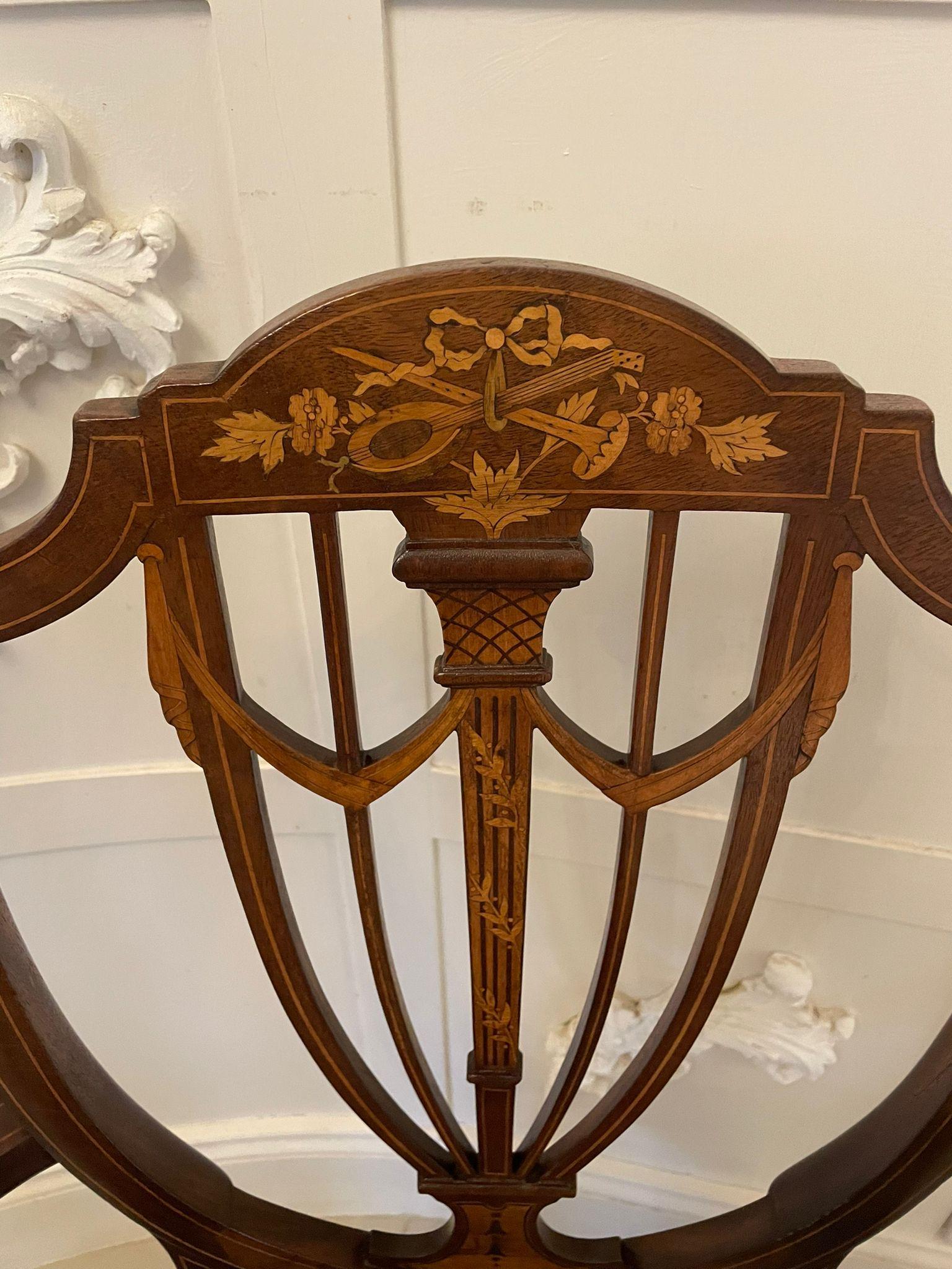 Fine Quality Antique Mahogany Inlaid Desk Chair For Sale 8