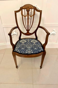 Fine Quality Antique Mahogany Inlaid Desk Chair
