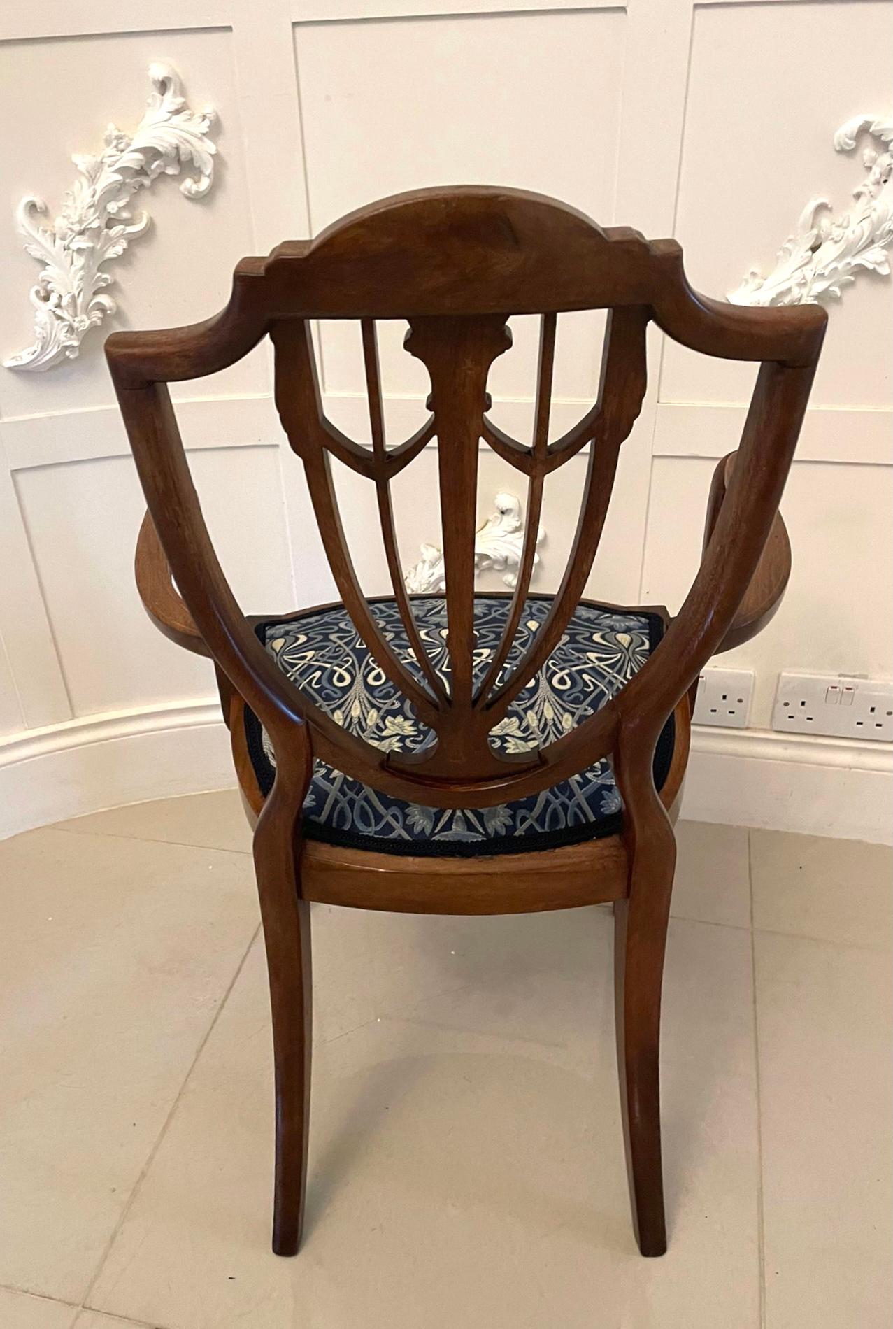 Fine Quality Antique Mahogany Inlaid Desk Chair In Good Condition For Sale In Suffolk, GB