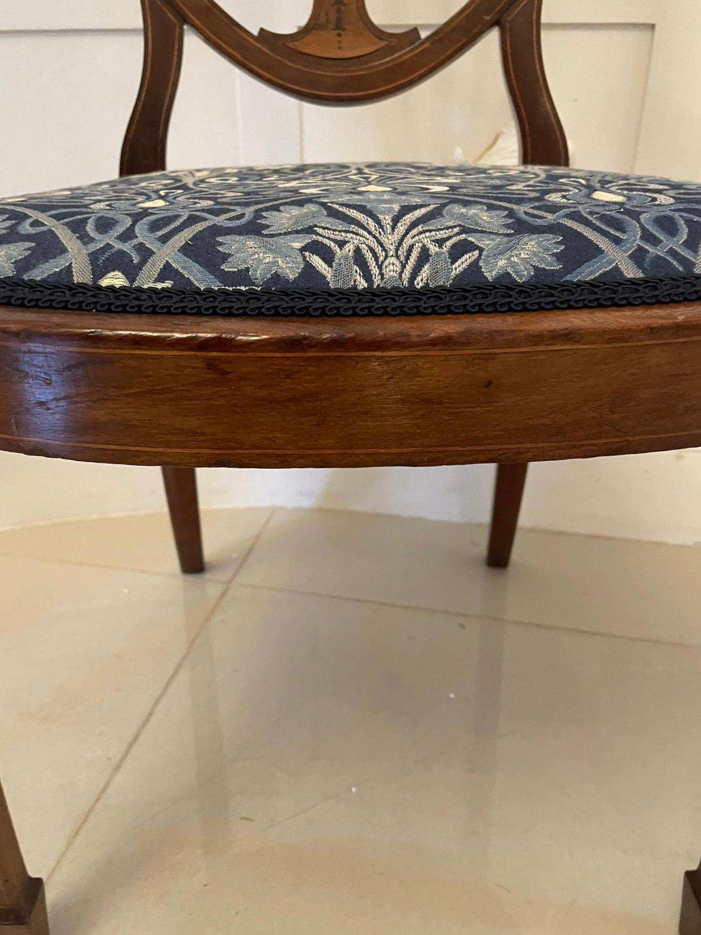 Fine Quality Antique Mahogany Inlaid Desk Chair For Sale 1