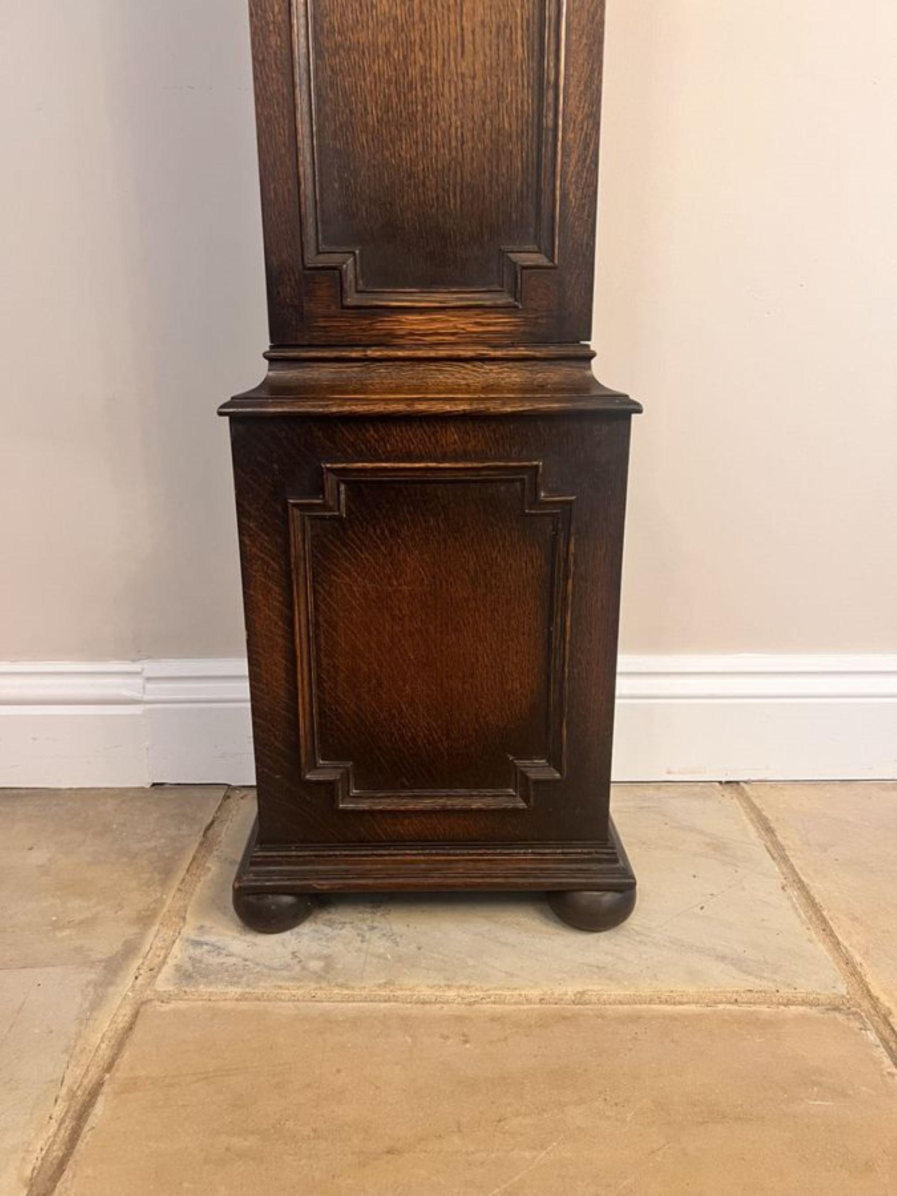 Fine Quality Antique Oak 8 Day Chiming Grandmother Clock In Good Condition In Ipswich, GB
