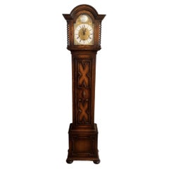Fine Quality Antique Oak 8 Day Chiming Grandmother Clock