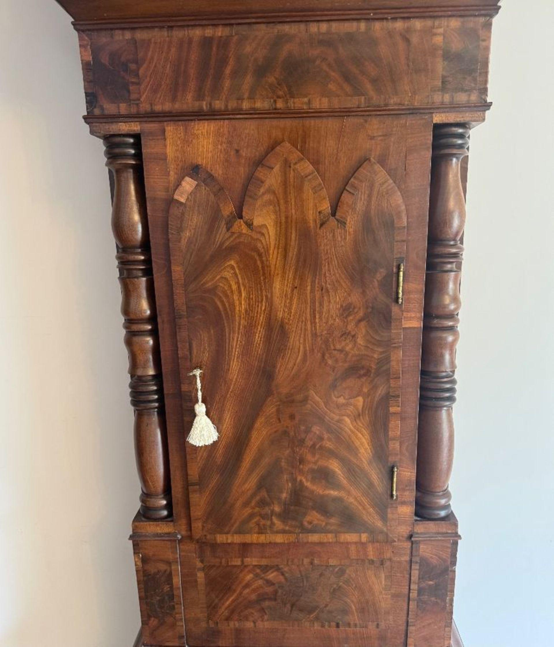 Fine quality antique Regency inlaid mahogany longcase clock For Sale 3
