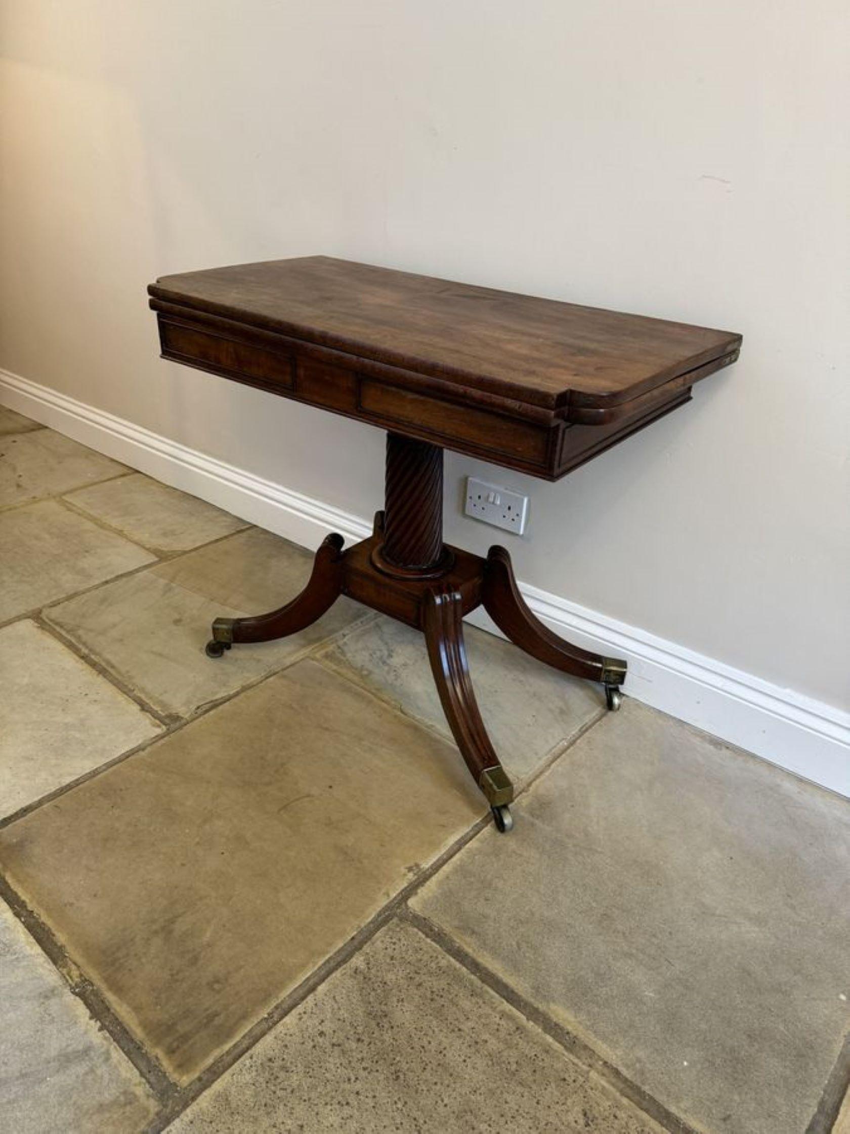 Fine quality antique regency mahogany tea table For Sale 4