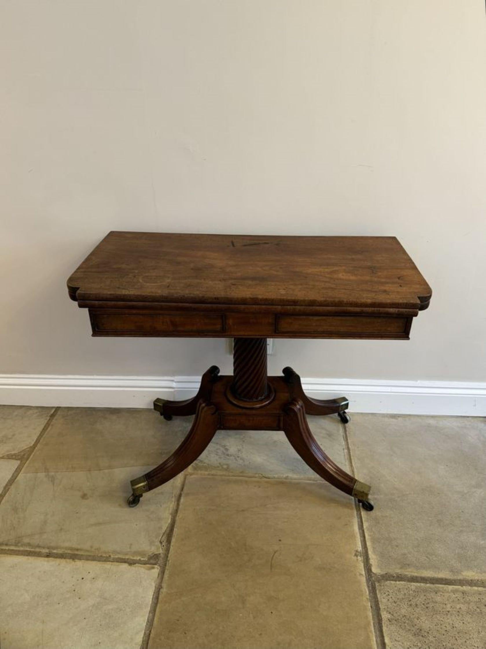 Fine quality antique regency mahogany tea table For Sale 5