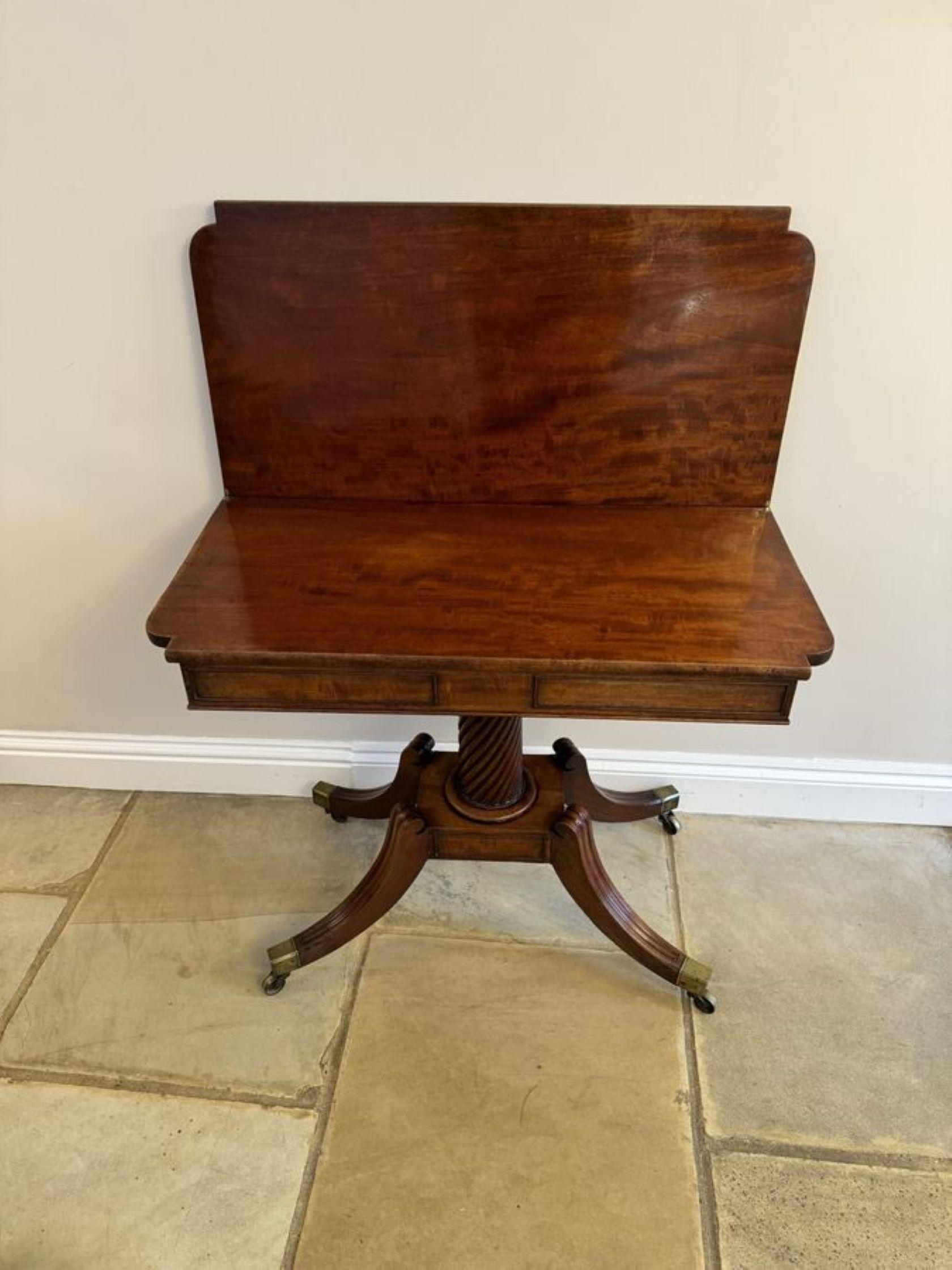 Fine quality antique regency mahogany tea table In Good Condition For Sale In Ipswich, GB