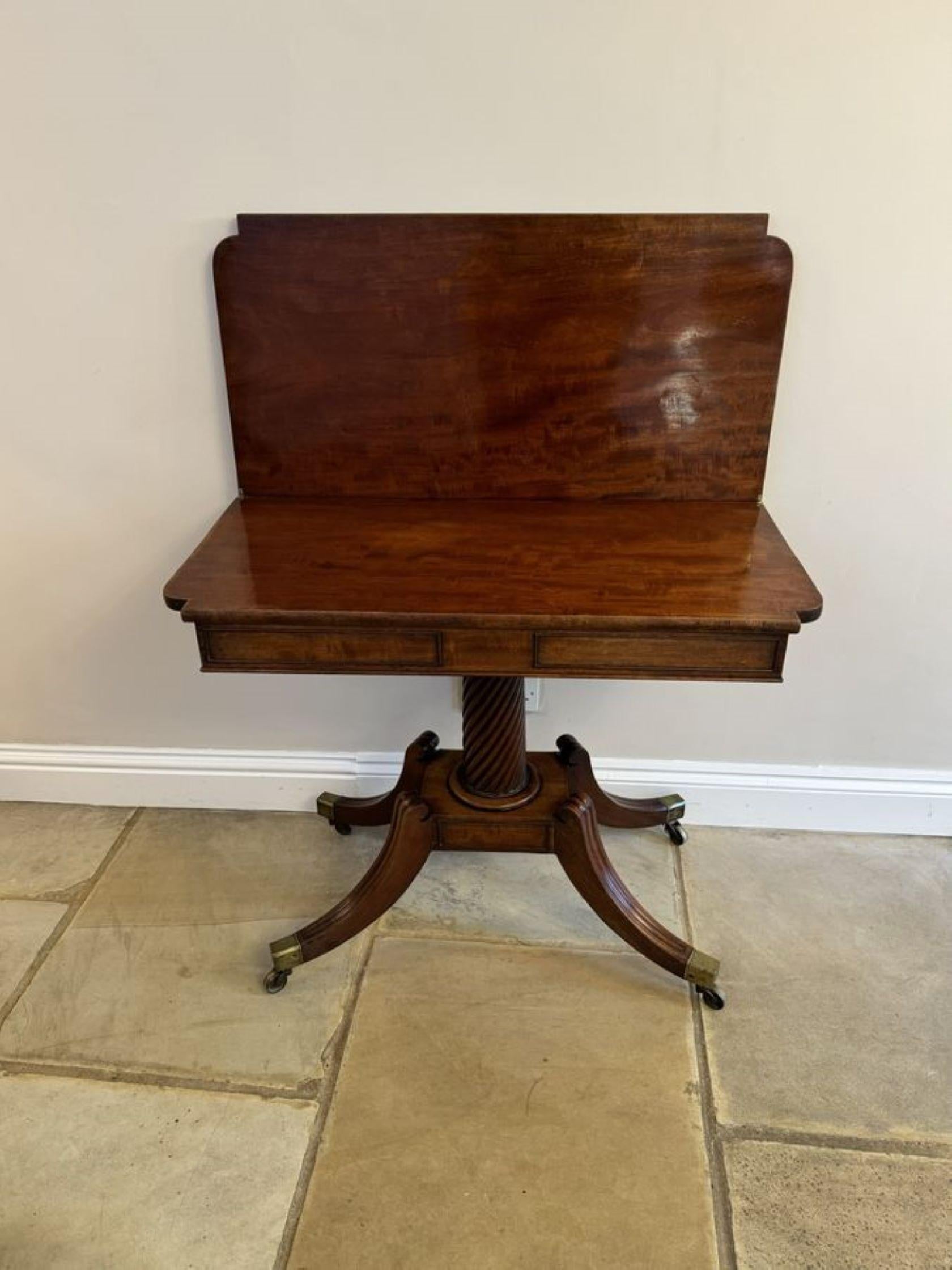19th Century Fine quality antique regency mahogany tea table For Sale