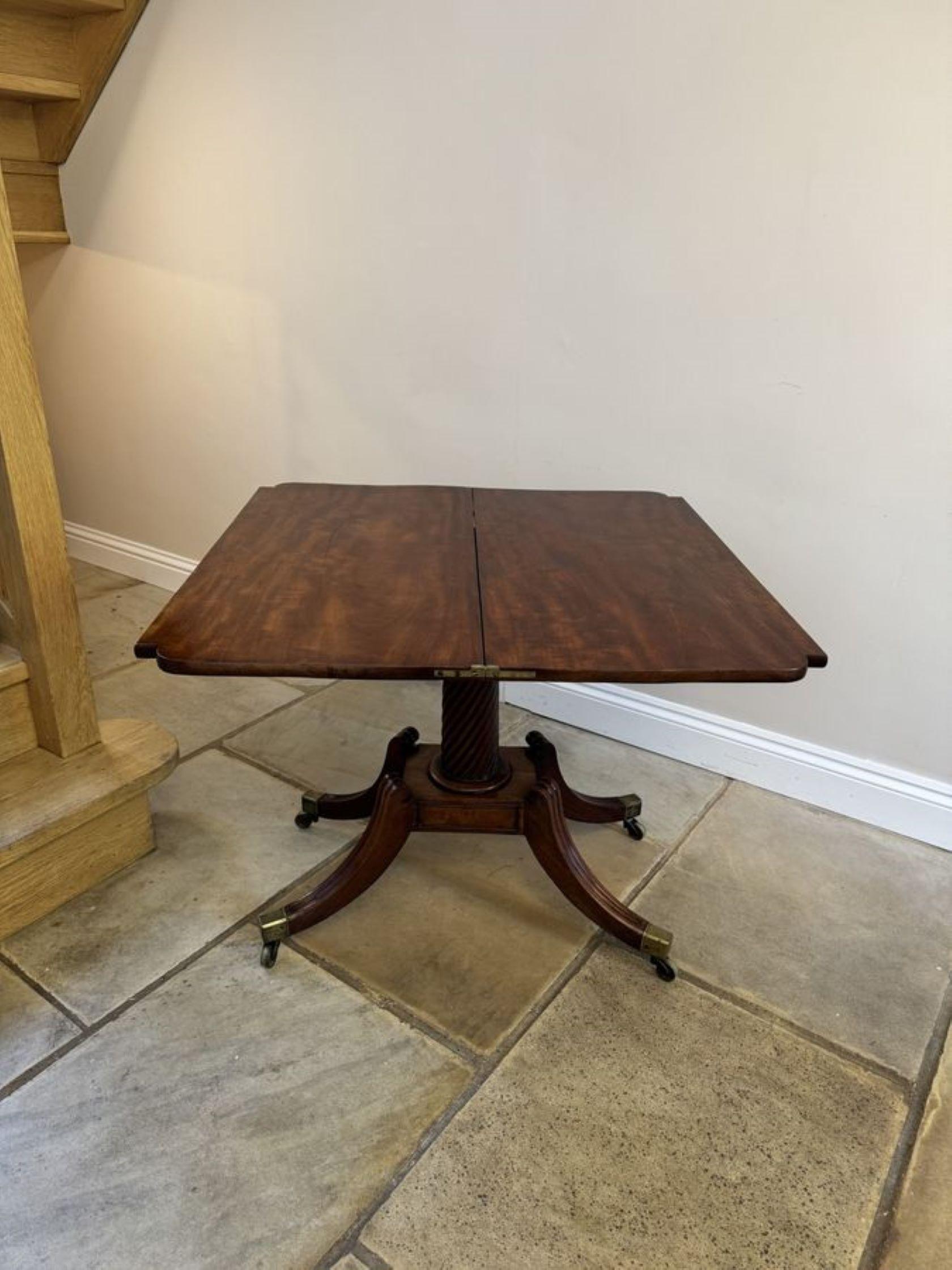 Fine quality antique regency mahogany tea table For Sale 1