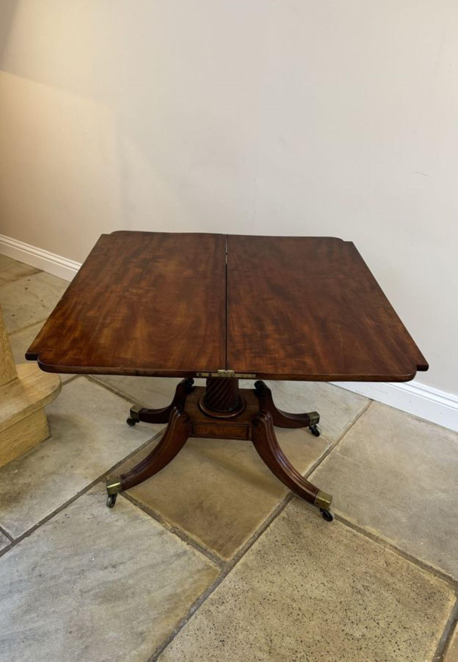 Fine quality antique regency mahogany tea table For Sale 2