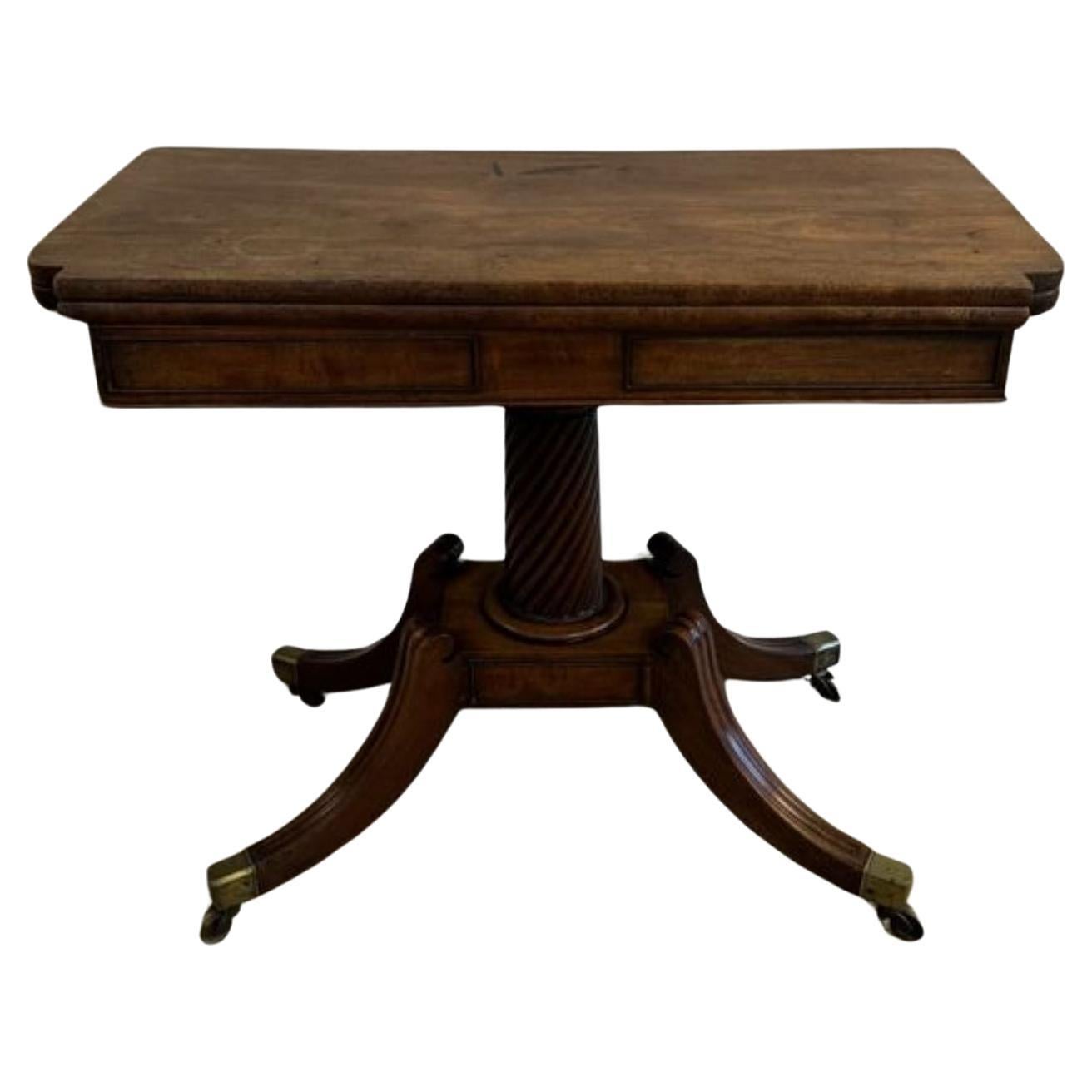 Fine quality antique regency mahogany tea table For Sale