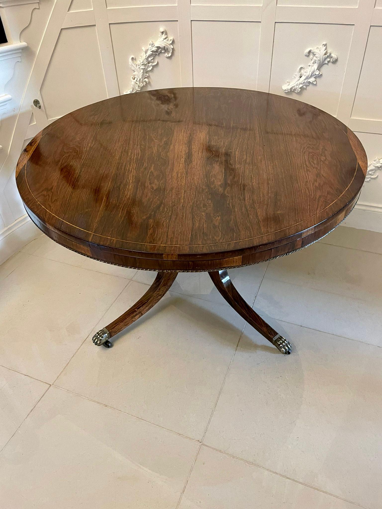 Fine Quality Antique Regency Rosewood Circular Centre Table 5