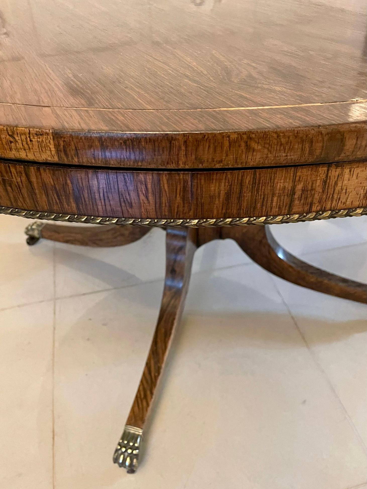 Fine Quality Antique Regency Rosewood Circular Centre Table 6