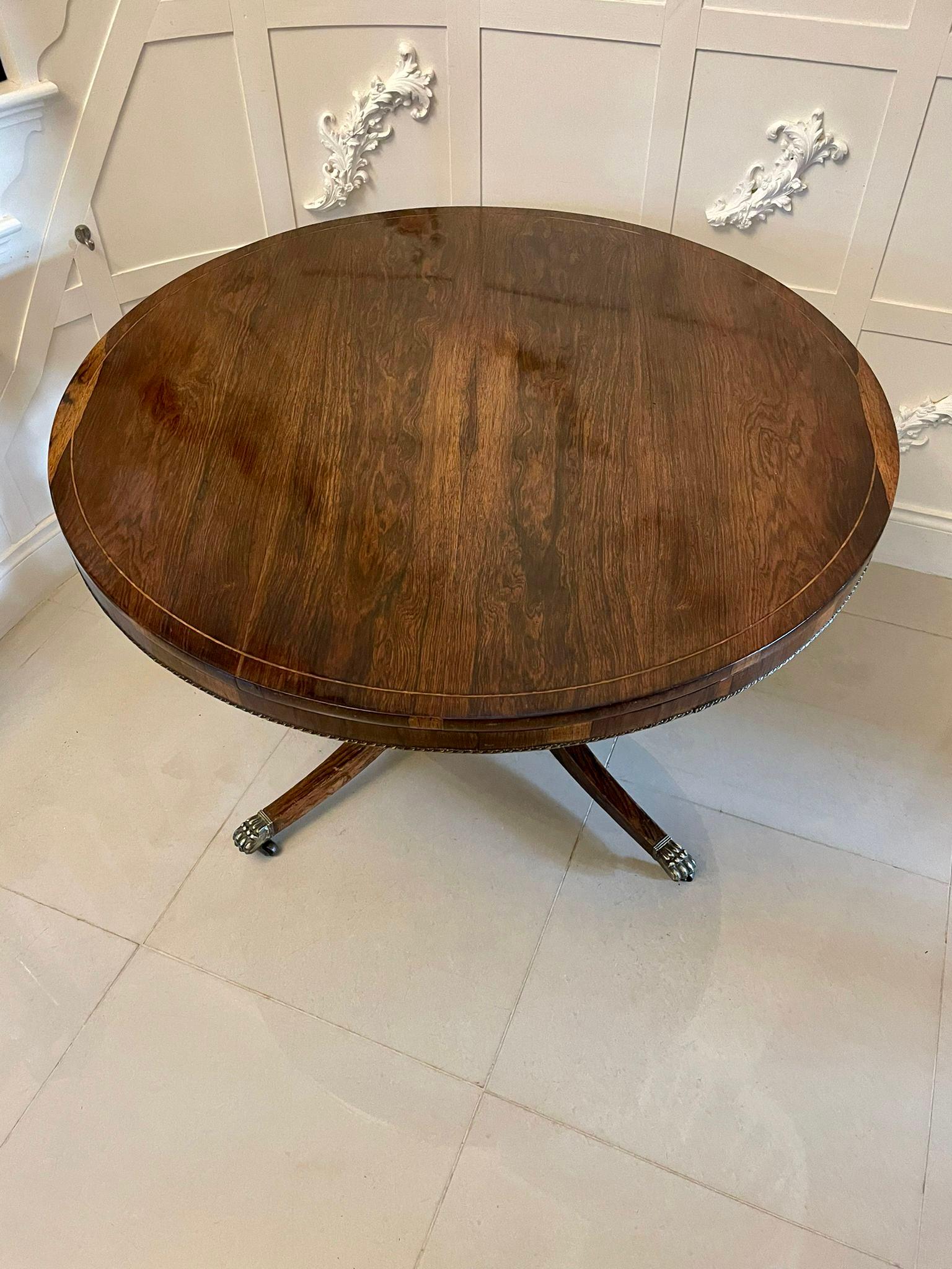 Fine Quality Antique Regency Rosewood Circular Centre Table 3