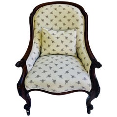 Fine Quality Antique Rosewood Victorian Armchair