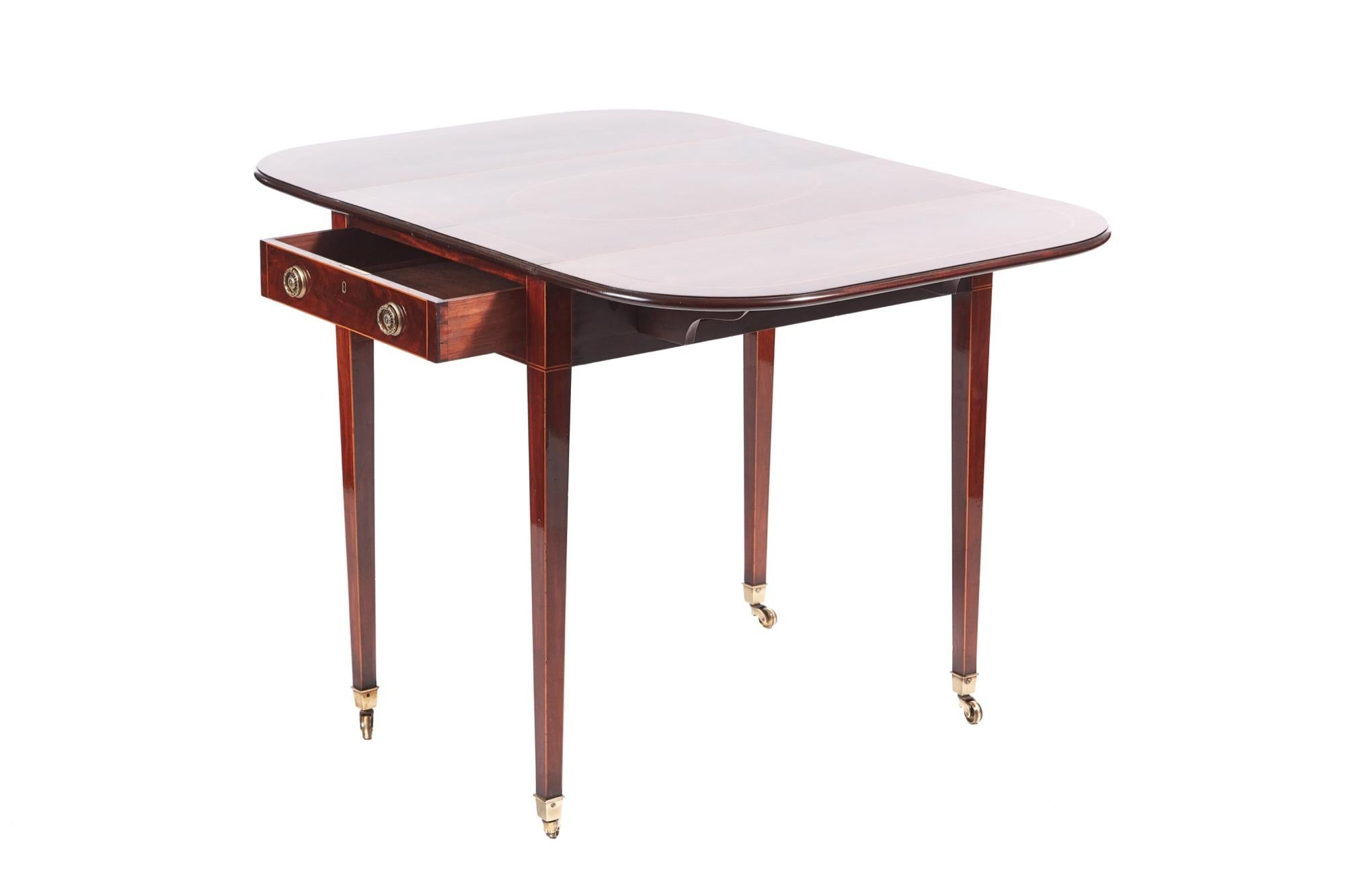 Georgian Fine Quality Antique Sheraton Period Inlaid Mahogany Pembroke Table