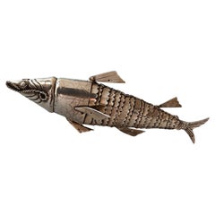 Feine Qualität antike, gegliederte Silber Fische, gestempelte dekorative Antiquitäten