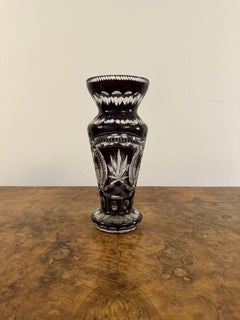 Fine quality antique Victorian Bohemian glass vase