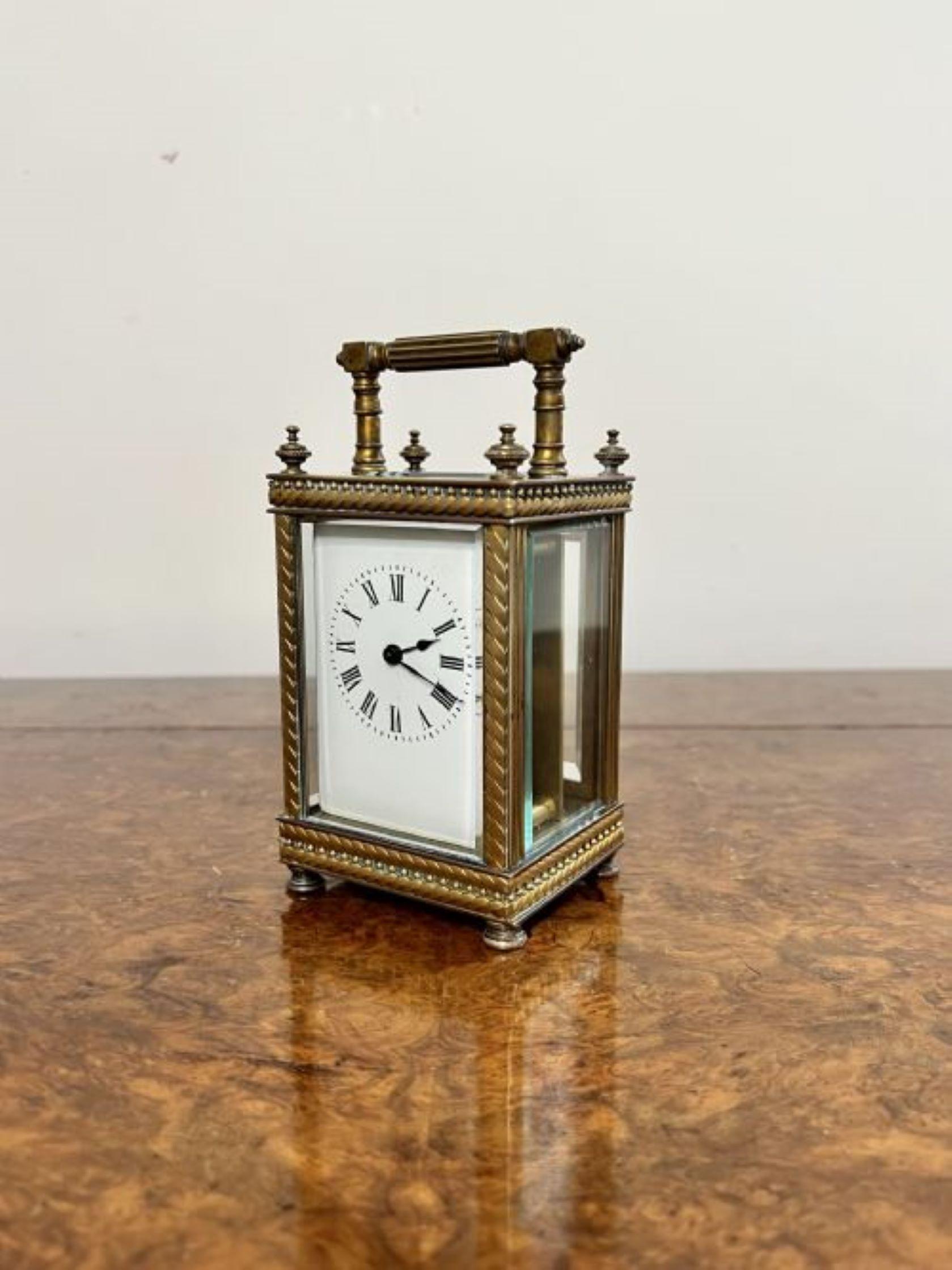 Feine Qualität antiken viktorianischen Messing Carriage Clock  (Viktorianisch) im Angebot