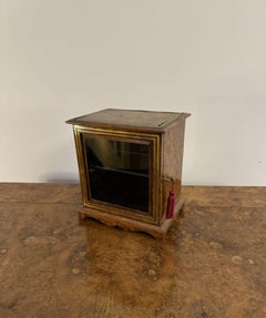 Fine quality antique Victorian burr walnut and brass table cabinet