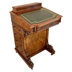 Fine Quality Used Victorian Burr Walnut Freestanding Davenport