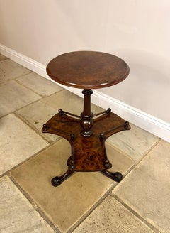 Fine quality antique Victorian burr walnut lamp table