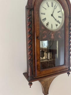 Fine quality antique Victorian burr walnut wall clock