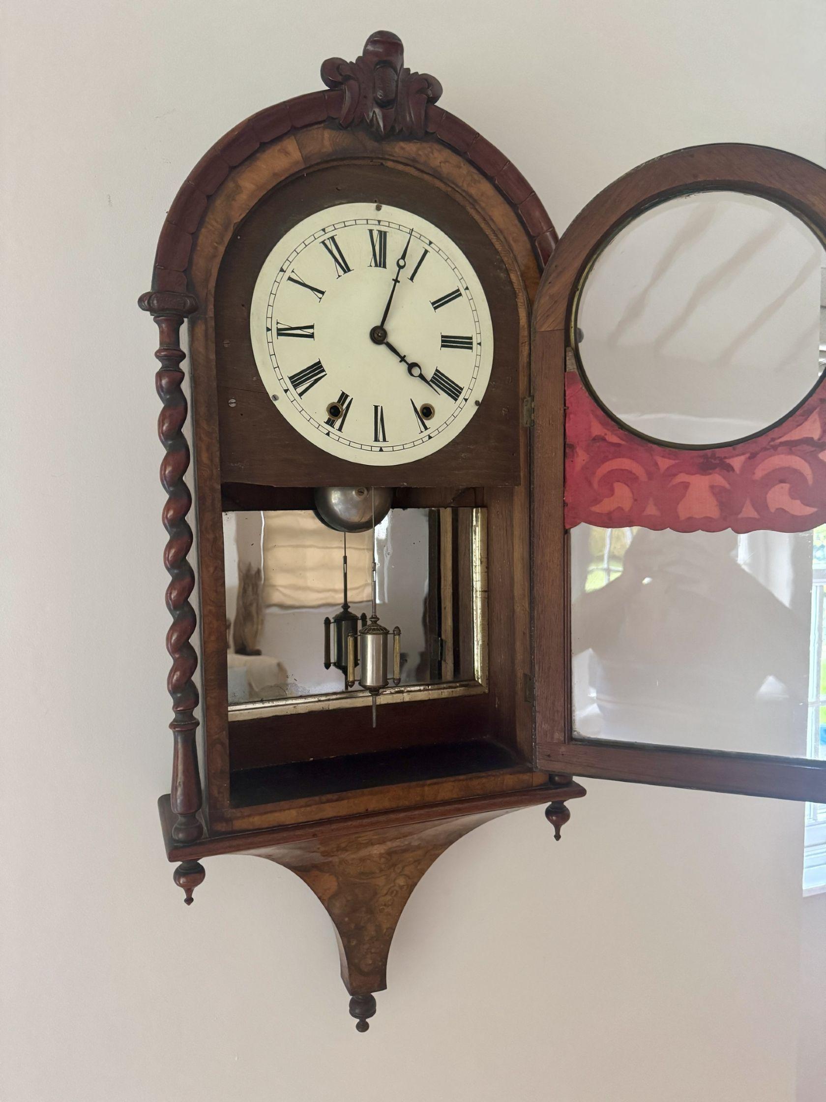 Feine Qualität antiken viktorianischen Gratnussbaum Wanduhr im Angebot 4