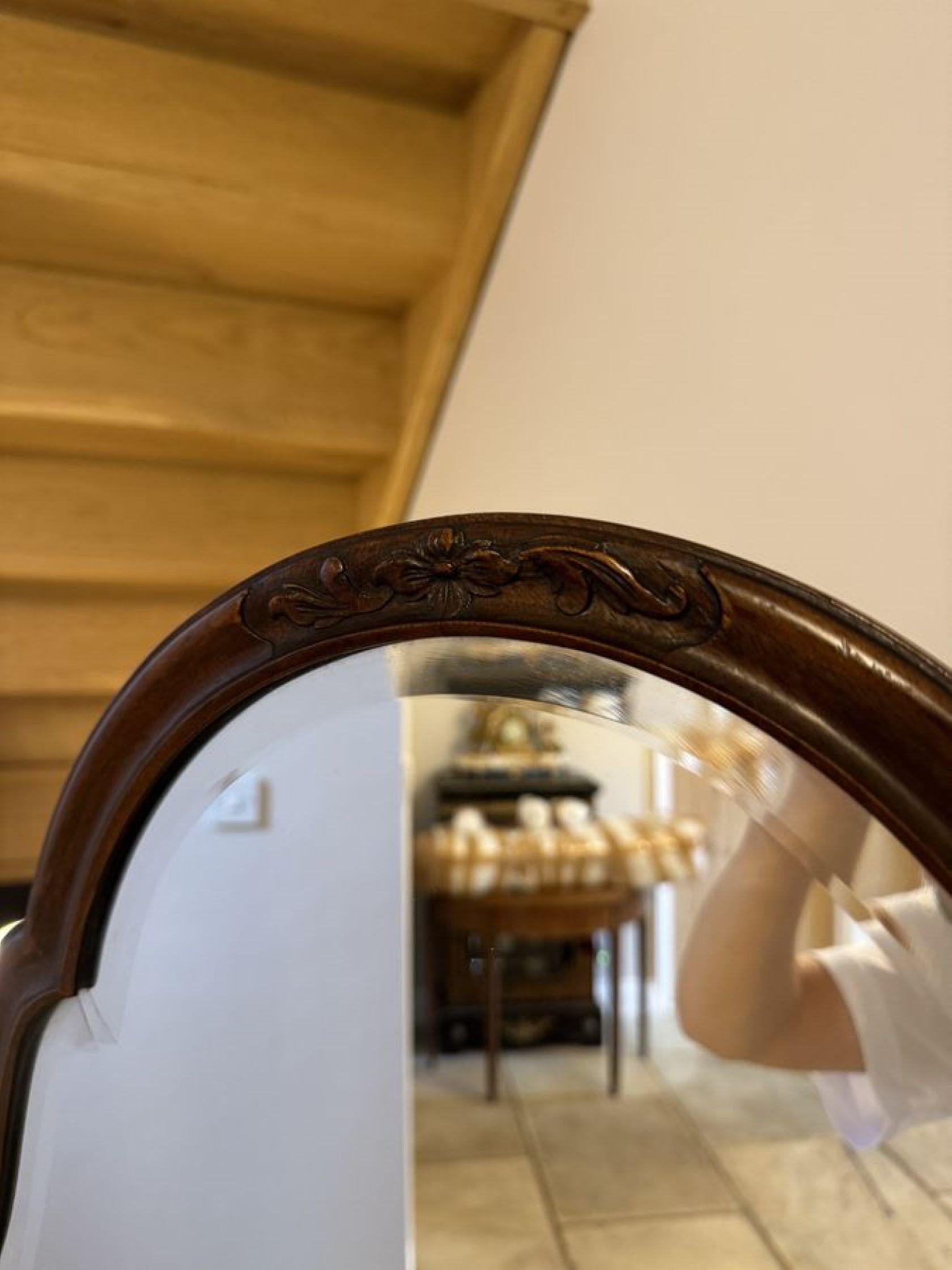 Walnut Fine quality antique Victorian carved walnut cheval mirror