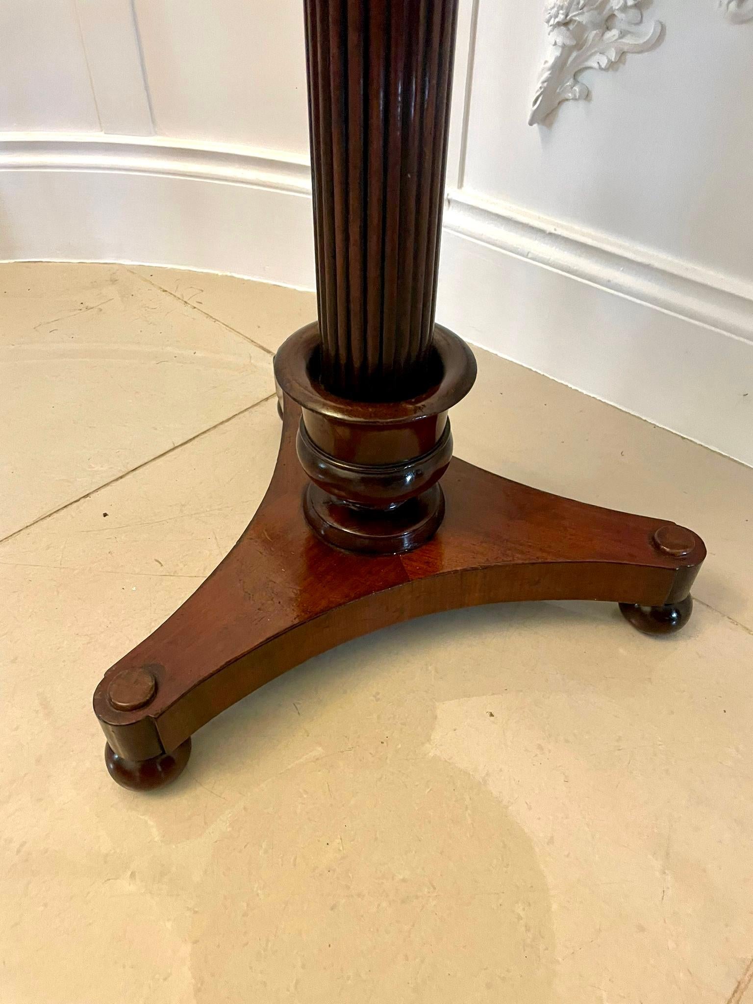 Fine Quality Antique Victorian Figured Mahogany Lamp Table For Sale 7