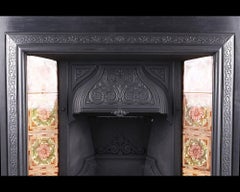 Fine Quality Antique Victorian Floral Tiled Grate