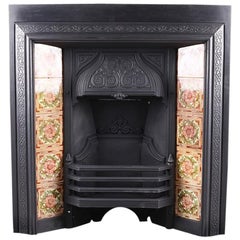 Fine Quality Antique Victorian Floral Tiled Grate