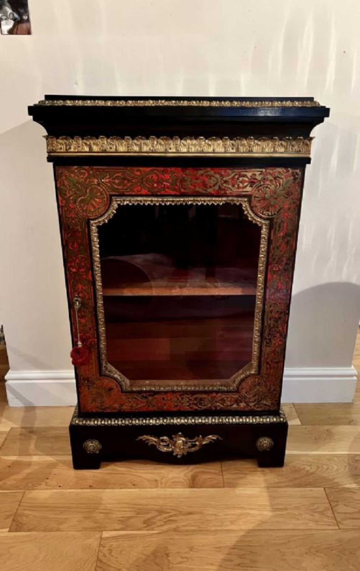 19th Century Fine quality antique Victorian French boulle display cabinet  For Sale
