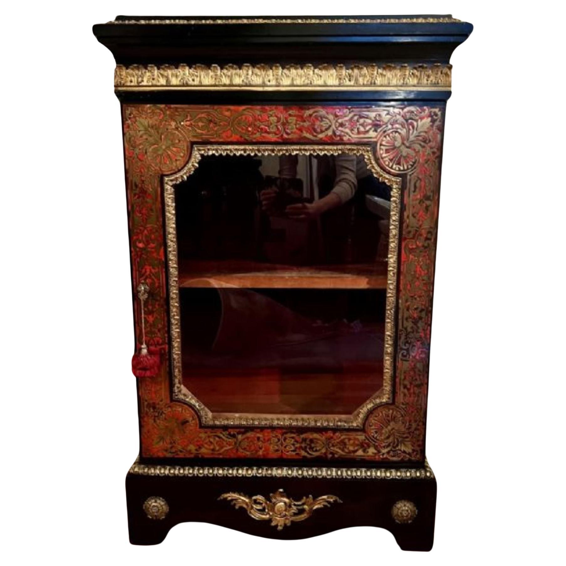 Fine quality antique Victorian French boulle display cabinet 