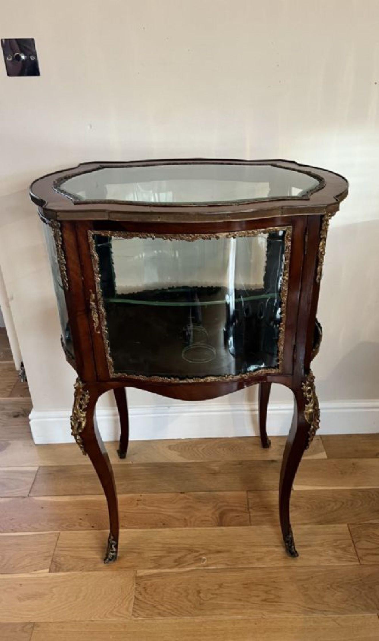 Glass Fine quality antique Victorian French freestanding ormolu mounted cabinet For Sale