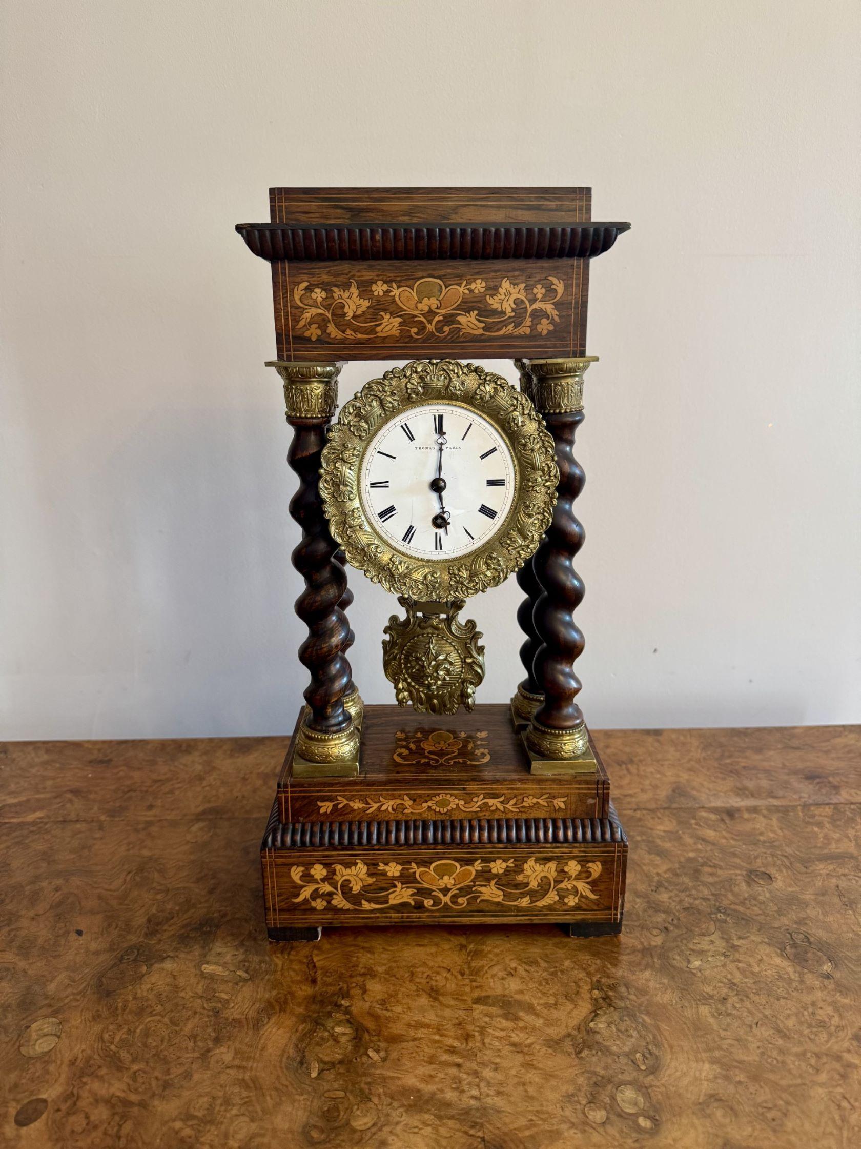 Palissandro Orologio da portico francese vittoriano di alta qualità in vendita
