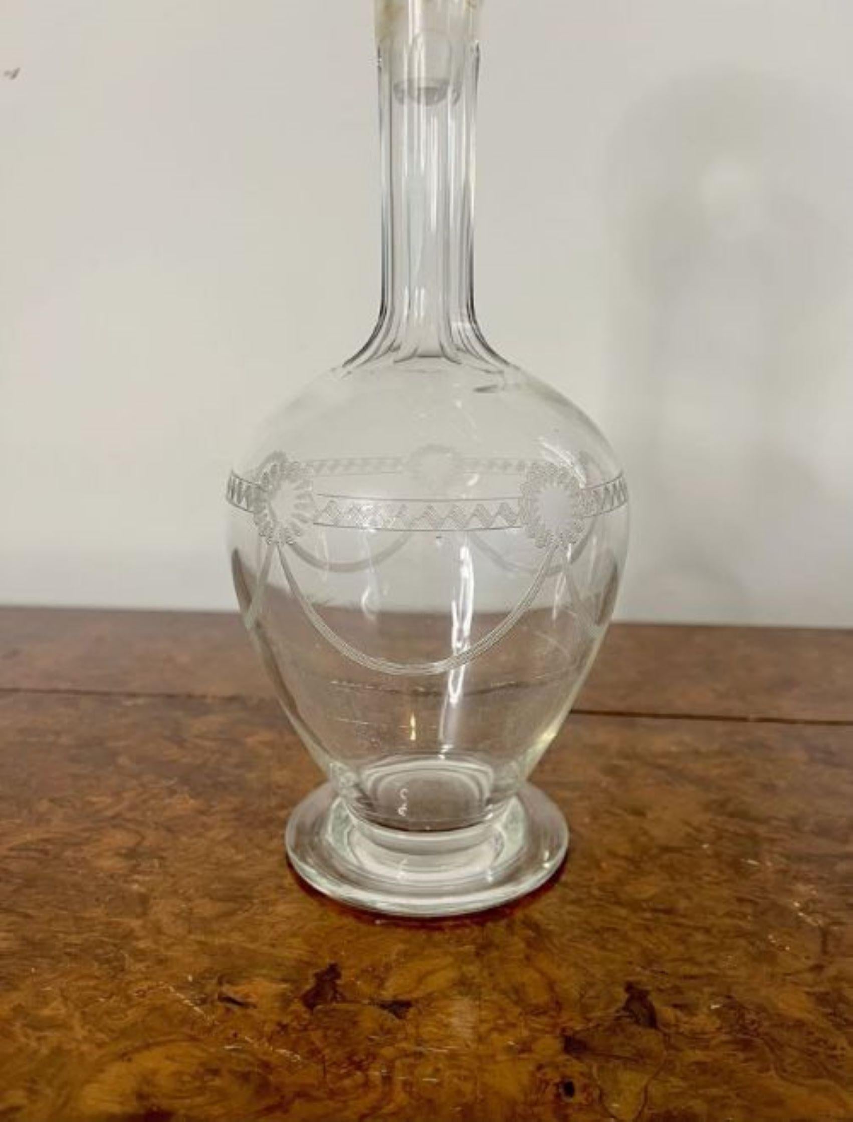 Glass Fine quality antique Victorian glass decanter  For Sale