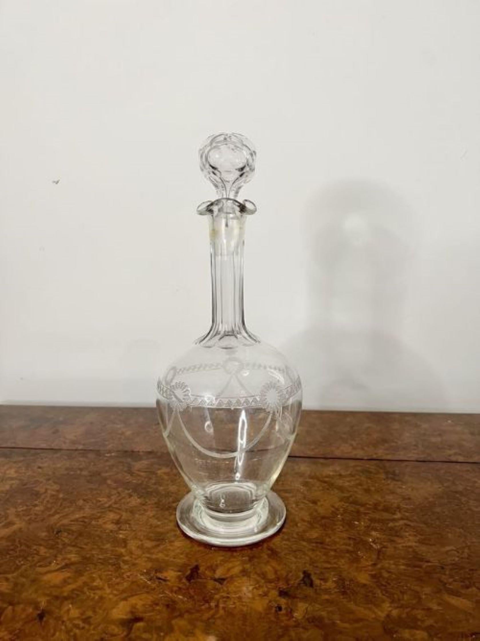 Fine quality antique Victorian glass decanter  For Sale 1