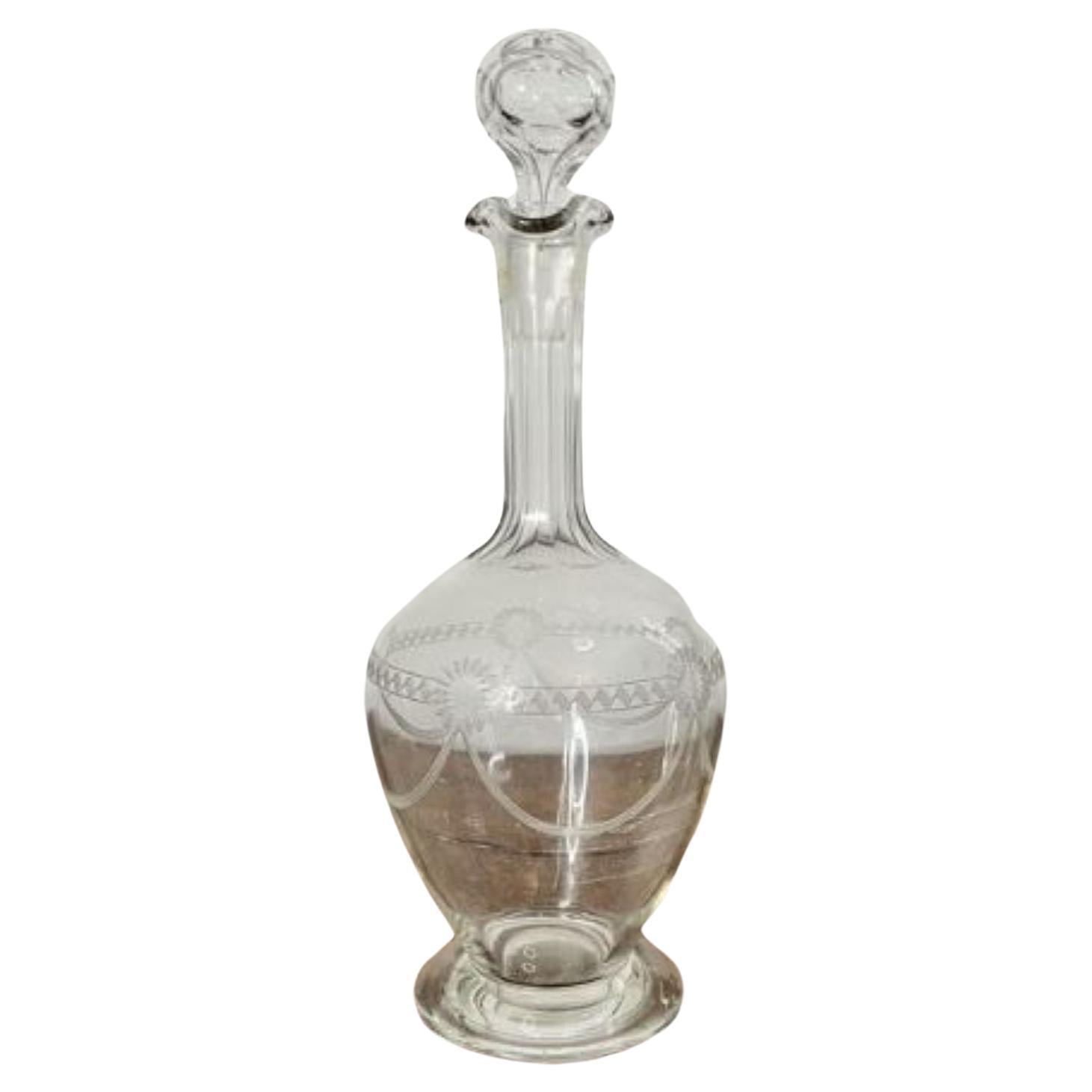 Fine quality antique Victorian glass decanter  For Sale