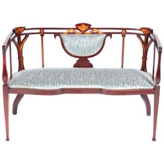 Fine Quality Antique Victorian Inlaid Mahogany Settee/Sofa
