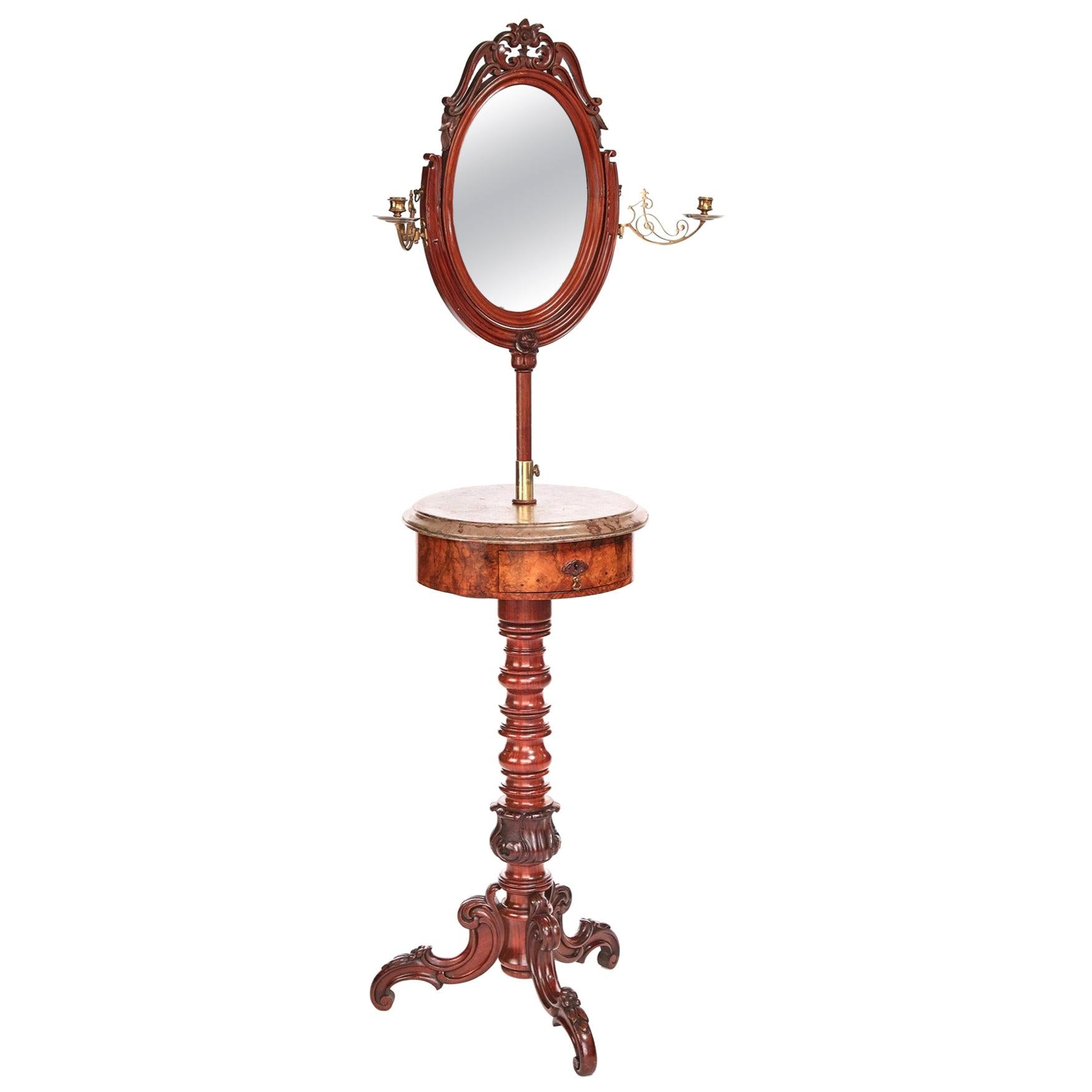 Fine Quality Antique Victorian Mahogany and Walnut Telescopic Dressing Stand For Sale